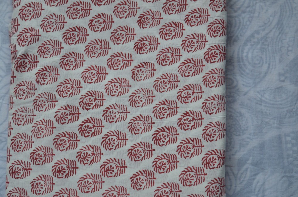 NO TARRIF CHARGES 100%✅ZK_135 Hand Block Floral Print 100%Cotton 2 Yard Fabric