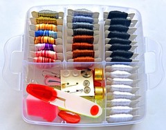 QCZKB 188 Embroidery Floss Set Including Cross Stitch 2-Tier box, box