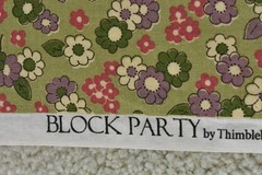 By 1/2 Yd, Lavender Cream Green & Pink Floral on Olive, Thimbleberries, V688