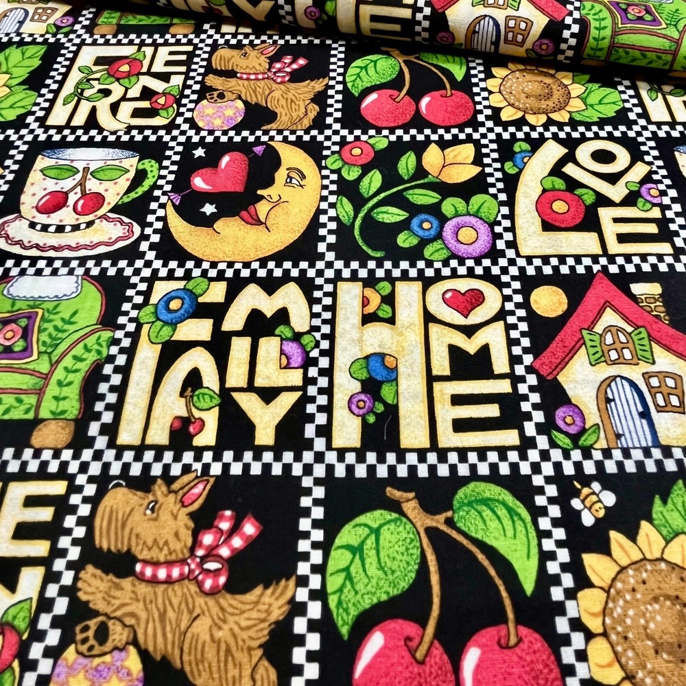 Mary Engelbreit Fabric Love Family Friend Home Patch ME Ink 2000 BY THE YARD