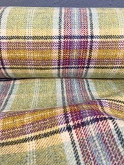 100% Wool British Tartan – Mauve & Olive – Midweight Jacket / Upholstery Fabric