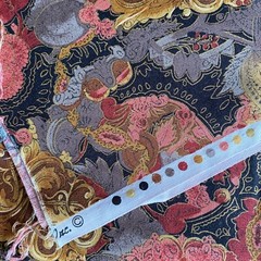 Vintage Floral Flourish Fabric Black Quilting Cotton 18×44