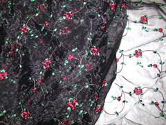 Embroidered Roses Floral sheer Fabric By the Yard 51″ Wide