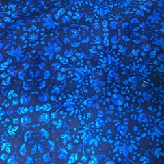 New Fabric, 6 Yards, 20 In. Black Background, / A Med. Blues , 42 Wide.