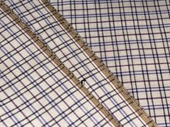 By 1/2 Yd Blue Black White Homespun Plaid Cotton Fabric BTHY