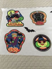 Vtg Sew Scary” Neon Fabric Halloween Applique Panel Wamsutta Hallmark Card Inc.