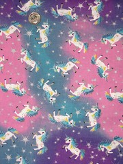 Unicorn Fabric Cotton Candy Dream Silver Stars Cotton Fabric By The Yard