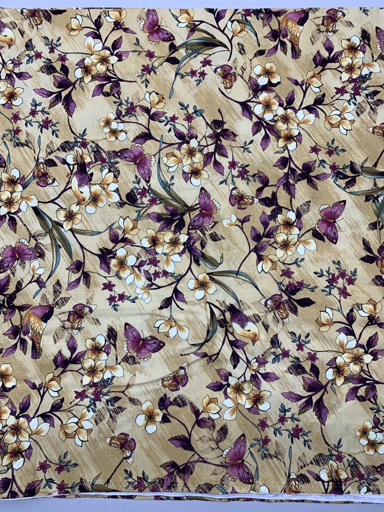 Timeless Treasures Fabric Sofia-C 2417 Butterflies Birds Flowers 5 Yd 20”