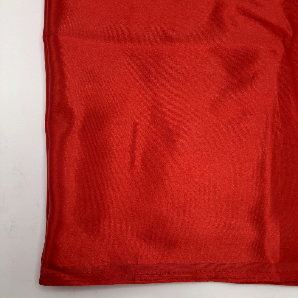 Vintage Red Silk Satin Fabric 66″x45″ Lustrous Luxury Natural Fiber 1.8 Yards