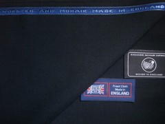 60% MOHAIR & 40% WOOL SUITING FABRIC IN BLACK MADE IN ENGLAND = 285 g/m. = 3.8 m