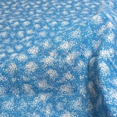 2 Pieces Blue White Sponge Print Fabric 44″ wide 2 Yards Total Cotton