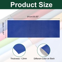 Faux Leather Sheets 12×36 Inch Solid PU Leather Fabric Dark Blue/White