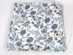 Indian White Floral Printed Cotton Fabric Beautiful Dressmaking Voile Fabric US