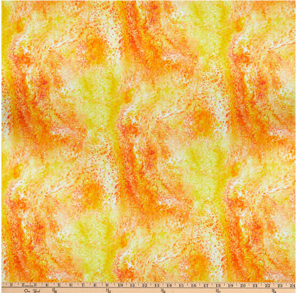 BTY QT FUSION SPLASH Marigold Print 100% Cotton Quilt Craft Fabric by the Yard