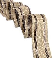 Natural Jute Webbing (Burlap) 3.5 Inches X 72 Yards – Natural with Black Stripes