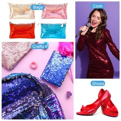Sequin Fabric Bright Blue, 2 Yards Length 3.9 Feet Wide Velvet Fabric for Craft