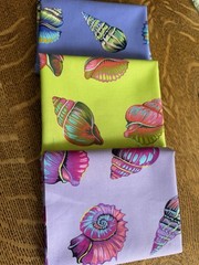 3 FQ FLORAL REEF Nautical TULA PINK Lil SHELLY Cotton Fabric Quilt SEASHELLS