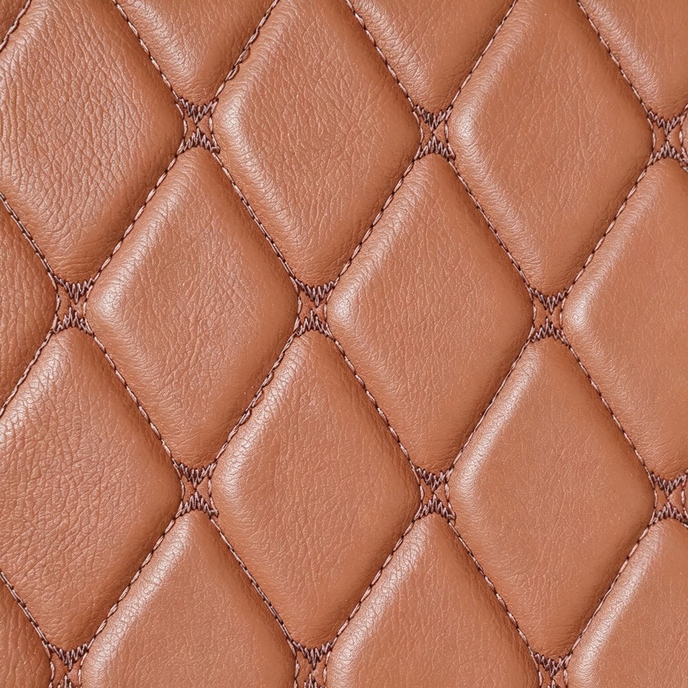 59″ W Vinyl Faux Leather Fabric Car Upholstery Home DIY Quilted 1/3/5 Yard Brown