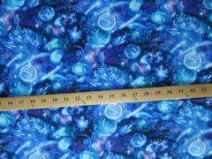 Galaxy Planets Stars Lights Space Blue Purple Colors Cotton Fabric FQ