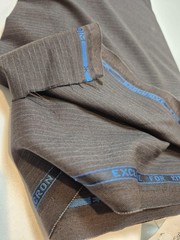 Kiton Super 180 Wool Suiting Fabric Brown Pinstripe 10 Yards England Tailoring