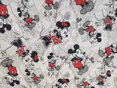 Vintage Mickey Mouse Cotton Quilt Red White DISNEY Mickey Minnie Mouse Dot 45×55