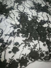 Exquisite 3D Flower Bridal Lace Fabric Embroidered Floral Sequins Lace Fabric
