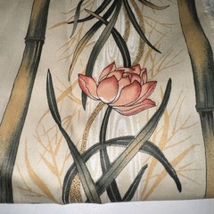 Quaker Fabric 1981 Floral Bamboo Screen Print Dupont Teflon Yards 122” x54” 3 Yd