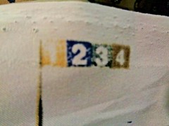 Vintage 2 Yards Burlington Studio Print Beige & Navy Silky Fabric Width 60 Inch