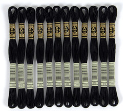 DMC 6-Strand Embroidery Cotton Floss – Black – 12/Pkg
