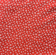 VINTAGE RED & WHITE BOWS & HEARTS COTTON FABRIC BY WAMSUTTA 44″ X 3 1/2 YD