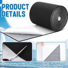 12In X 20Ft Black Boat Trailer Bunk Carpet with Adhesive, Marine Outdoor Polyest