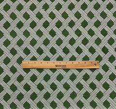 JIM THOMPSON LATTICE WEAVE BASIL GREEN EPINGLE GEOMETRIC FABRIC BY YARD 52″W