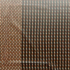 Vintage Black Orange Cream Stretch Knit Fabric 2.5 Yd x 56 In