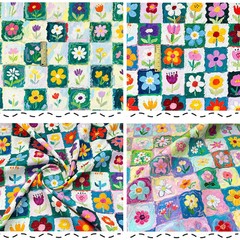 150cm Colorful plaid cotton fabric Non-fading For Top Shorts Headband Bedding