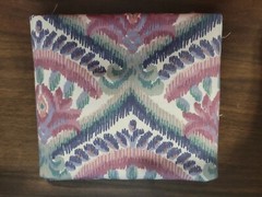 Floral Ikat Vintage Home Decor Fabric 66″ x 20″ one remnant piece Multi-color