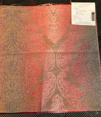 CLARKE & CLARKE Ornato Jewel + 1 Plain in Cardinal 17″ Damask Fabric Samples