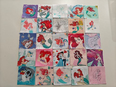 Disney Little Mermaid Ariel 2.5 inch squares scraps quilting sewing fabric