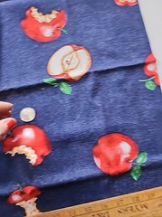 2x Lot Blue Red Apple Print Cotton Sewing Craft Quilting Fabric Interior