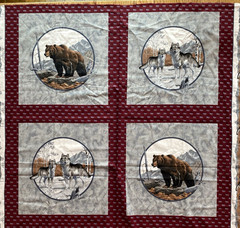 Cranston V.I.P Print Works Bears and Wolf Fabric Panels 43 to 44 wide X 1 yard