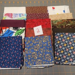 LOT OF 15 FAT QUARTERS COTTON FABRIC ASSTD COLORS & DESIGNS lot 2