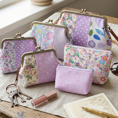 42Pcs Purple Charm Packs for Quilting, 5×5 Inch Floral Cotton Purple Fabric Squa
