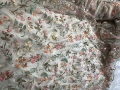 Multicolor Embroidered Floral Lace Fabric Bridal Prom Formal Cottage Granny Core