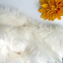 Bianna Ivory/Off White Faux Fur Fabric, by The Yard, American Seller, Luxury …