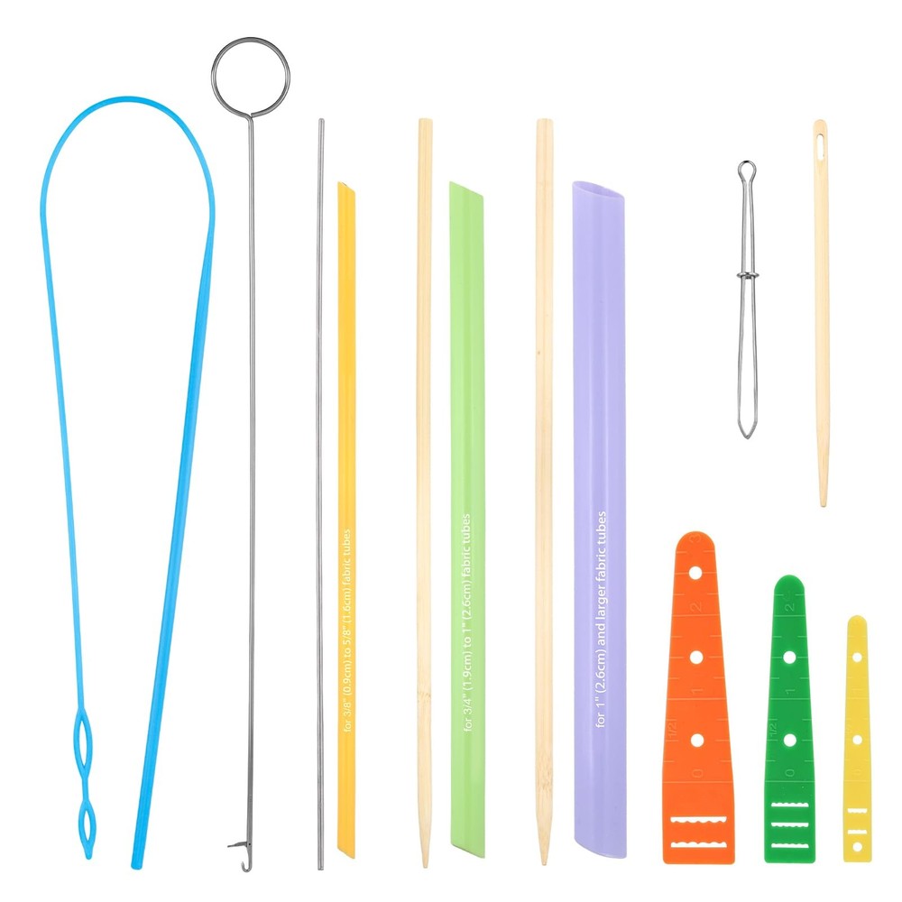 13pcs Quick Turn Fabric Set, Multifunctional Fabric Tube Turner Tool for Sewi…