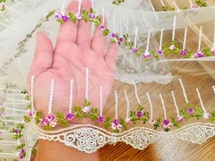 Floral Embroidered Organza Fabric for Sewing/Crafts/Bridal/55″ Wide