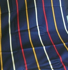 ½ Yard NAVY BLUE CoTToN BLeND Red Gold White lines stripes 44″W for a SHaRP Mask