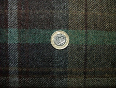 100% Shetland Wool Brown Teal Blue Tartan Upholstery Curtain Cushion Fabric