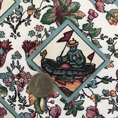 Vtg 1996 Spectrum Floral Antique Victorian Style Elephant Fabric 1.75yds x 56.5”