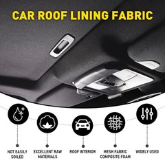 1/8″ Thick Headliner Fabric Foam Back Auto Roof Repair Upholstery Material