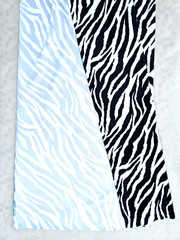 Black White ZEBRA STRIPE Minky Fabric Remnant Animal Pattern Safari 28in X 62″W